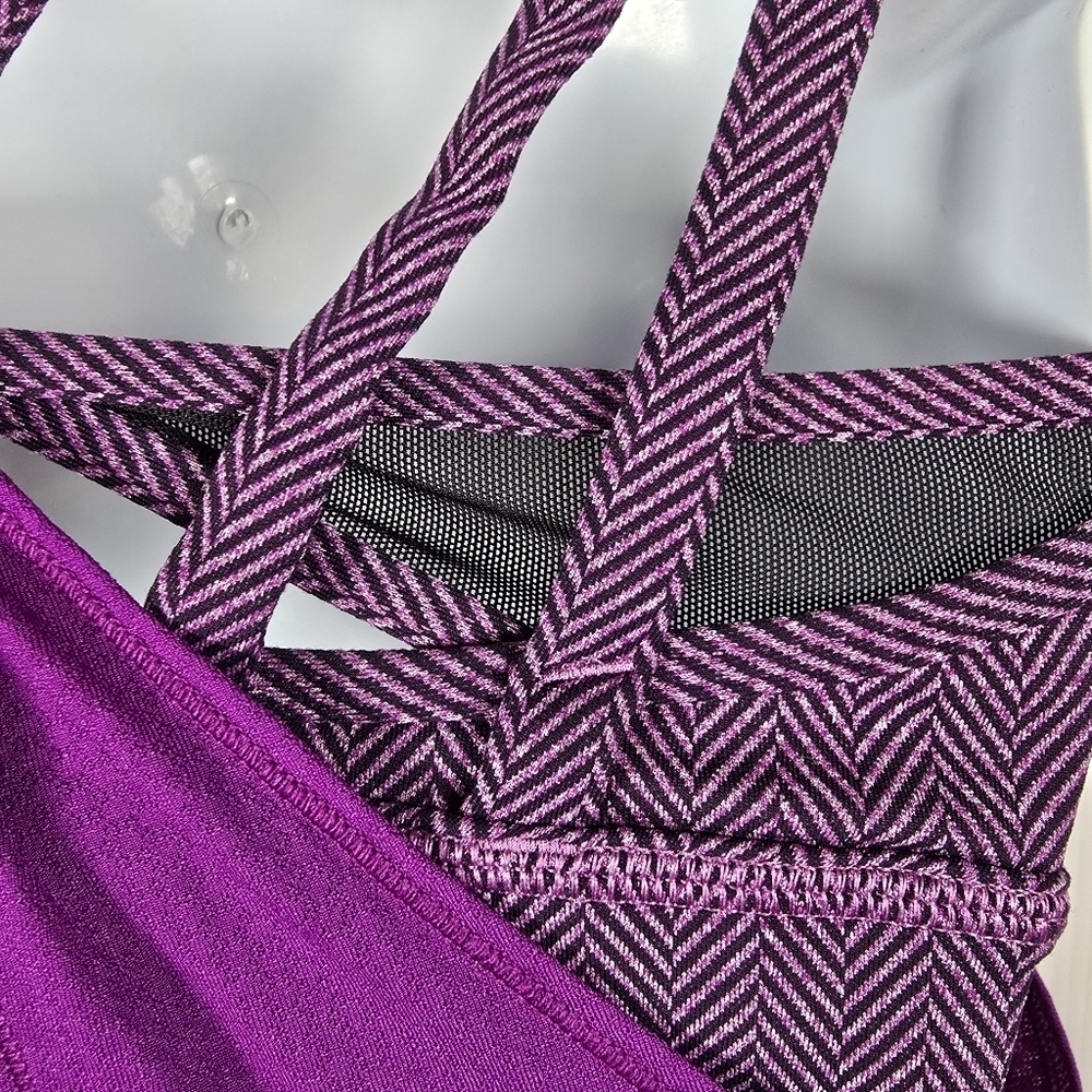Lululemon Womens Double Layered Tank Top In Bright Purple &Sports Bra Size 8 - Picture 8 of 10
